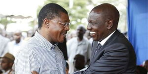 File image of Bungoma Senator Moses Wetangula and Deputy President William Ruto.