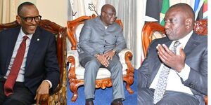 From left: A collage President Paul Kagame of Rwanda, President of DRC Felix Tshiskedei and President-elect William Ruto 