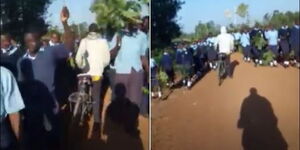 Father Simon Secondary School students during a riot on Wednesday, January 6.