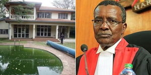 Chief Justice's mansion in Runda (left) and former Chief Justice David Maraga.