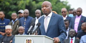 Gatundu South MP Moses Kuria Addressing the Members of the Press