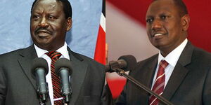 A collage of Rt. Hon Raila Odinga and DP William Ruto
