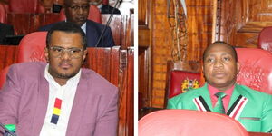 Former Mombasa Senator Hassan Omar (left) and former nominated MP David Sankok during the presentation of their names as nominees to the EALA on November 9, 2022. 
