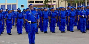 A file image of police officers at a pass-out parade in December 2019