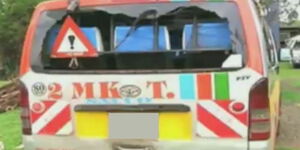 A matatu that a police officer allegedly forcefully took over to avoid arrest