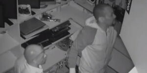 A screengrab of two robbers who were captured on CCTV cameras stealing accessories at a shopping mall in Nairobi on December 22, 2019