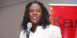An undated photo of Winnie Odinga speaking at a past event.