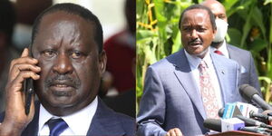 A collage of the ODM Partly leader Raila Odinga and Wiper Leader Kalonzo Musyoka.