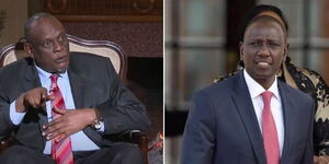 Deputy President William Ruto (R) and Jubilee Vice Chairperson David Murathe