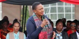 Nominated Member of Parliament Sabina Chege addresses a past function. 