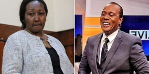 The late Mbiyu Koinange's daughter Lannah Wanjiku (left) and her Cousin Jeff Koinange.