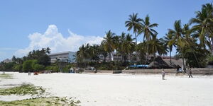 A file image of a beach in Mombasa County.