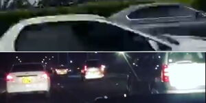 Screenshots taken from the two videos of racing Subaru Drivers