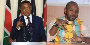 Machakos Governor Alfred Mutua(left) and Boniface Mwangi(right)