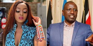Singer Nadia Mukami (left) and DP William Ruto