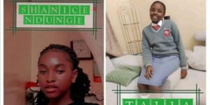 A poster with contact details of Sharon Ndunge's family.