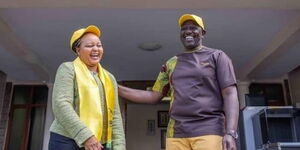 Deputy President William Ruto and Kirinyaga Governor Anne Waiguru at his Karen residence, on October 26, 2021