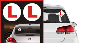 L-sticker on a car