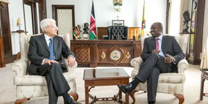 President William Ruto hosts Italy's President Sergio Mattarella at State House, Nairobi, on March 14, 2023.