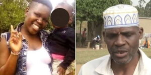 The late househelp Loreen Naswa Fwamba (left) and her father Patrick Wafula.