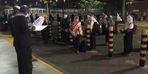 Stranded passengers at the Jomo Kenyatta International Airport on Thursday, November 26.