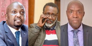 A collage of nominated Cabinet Secretaries Moses Kuria, Mithika Linturi and Ezekiel Machogu.