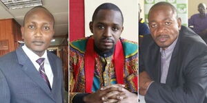 Left to right: Former Citizen TV anchor Kendagor Obadiah, Activist Boniface Mwangi and former journalist David Makali