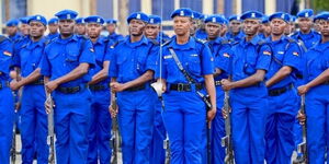 A file image of National Police Service (NPS) Officers at a past parade. 