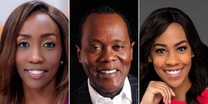 Left to right: Citizen TV journalists Yvonne Okwara, Jeff Koinange and Victoria Rubadiri.