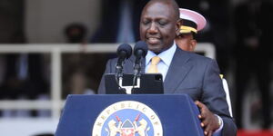 President William Ruto reading his speech at Kasarani Stadium on September 13, 2022