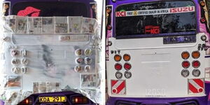 A bus impounded by NTSA for having obscene graffiti