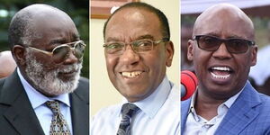 Left to right: Kenyan Billionaire John Harun Mwau, Karen Hospital founder James Mageria and Presidential hopeful Jimmy Wanjigi.