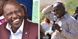 A collage p[hoto of President William Ruto and Transport CS Kipchumba Murkomen. 