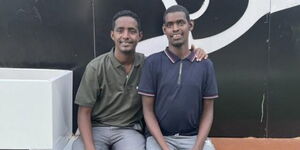 Undated image of Omar Mohamed (left) together with his brother at a past event 