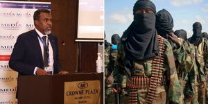 DPP Noordin Haji During A Session With Journalists on Tuesday November 2 and File Photo of Al Shabaab Group