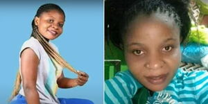 Side by side photos of Stella Nafula who passed away while working in Saudi Arabia.