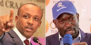 Makueni Senator Mutula Kilonzo (left) and ODM SG Edwin Sifuna.
