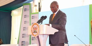 President William Ruto gives his speech during the launch of the Nairobi Stock Exchange (NSE) Market Place on October 11, 2022 in Nairobi. 