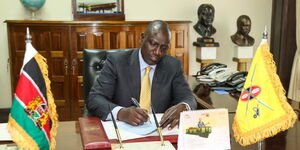 President William Ruto signs the Executive Orders at State House, Nairobi on Tuesday, September 13, 2022