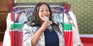 CAS Wavinya Ndeti Addressing a Congregation at Her Past Church Event