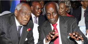Former Head of Civil Service Jeremiah Kiereini (right) and his friend Charles Njonjo.
