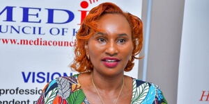 Commission on Administrative Justice (CAJ)  chairperson Florence Kajuju addressing journalists in Garissa County on September 28, 2021.