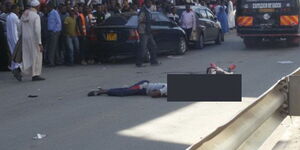 The scene of the two men shot dead by a police officer on March 31, 2017 in Eastleigh. 