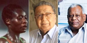 Left to right: Athlete Delilah Asago, Billionaire Manu Chandaria and former Nakumatt CEO Atul Shah