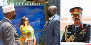 Senators locked out of Parklands apartments construction site (left) and NMS boss Mohammed Badi