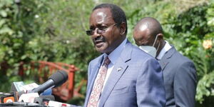 An undated photo of Wiper Party leader Kalonzo Musyoka addressing the Media. 
