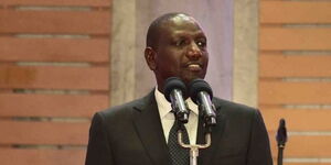 Deputy President William Ruto speaks during the funeral of Vivian Ntimama in Narok on Thursday, February 6, 2020.