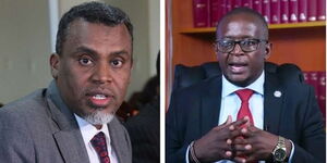 A collage of DPP Noordin Haji and LSK President Eric Theuri. 