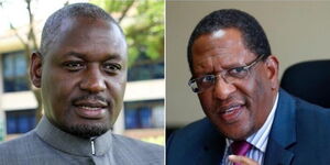 Rarieda MP Otiende Amollo (left) and Environment CS Keriako Tobiko.