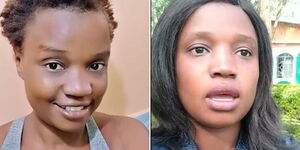 Photos of Deborah Mesesi who, on Friday, February 21, appealed to Kenyans after her son went missing in Sotik.